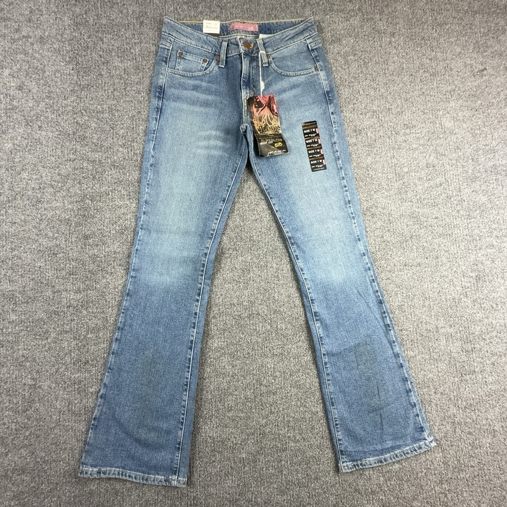 Y2K Levi's 518 Superlow Bootcut Jeans Juniors 7 Light Wash Low Rise Stretch